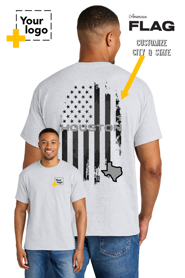 Custom Gildan® DryBlend® 50 Cotton/50 Poly T-Shirt - FLAG