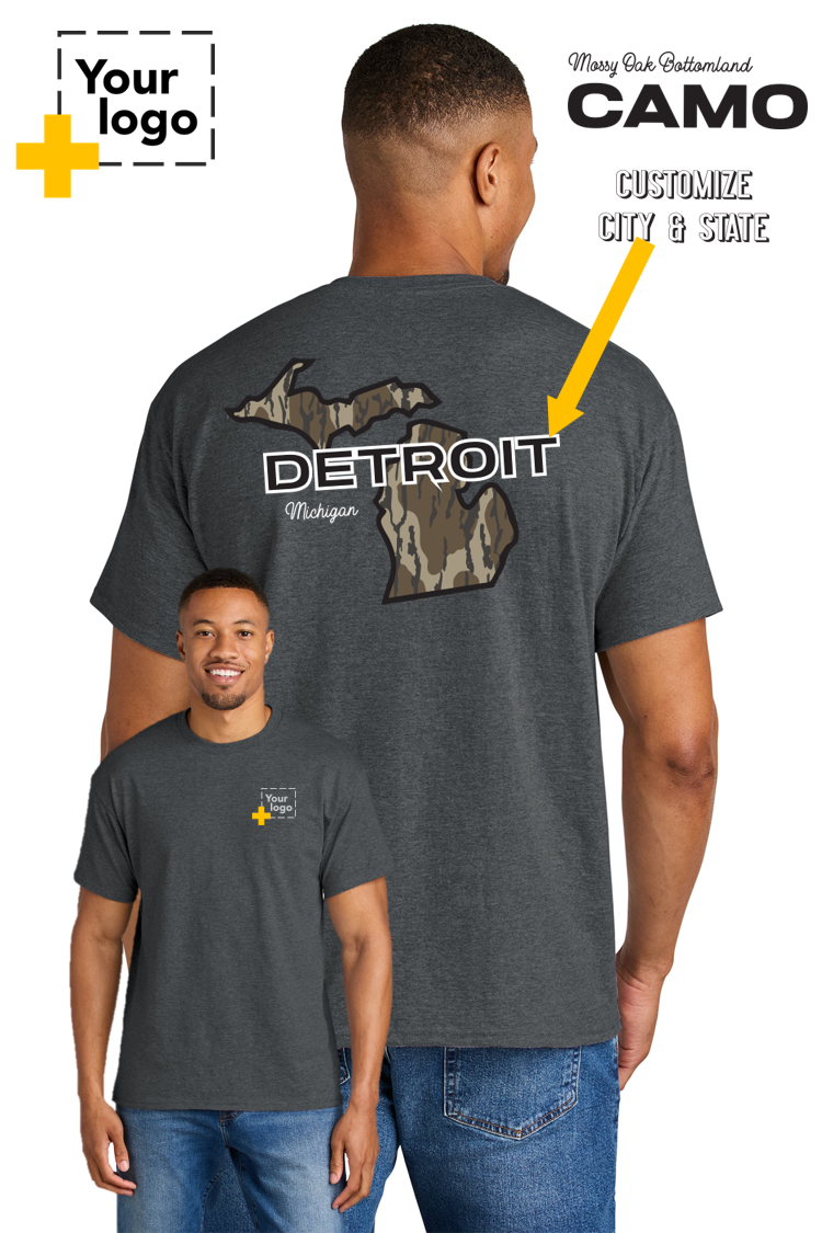 Custom Gildan® DryBlend® 50 Cotton/50 Poly T-Shirt - Bottomland Camo