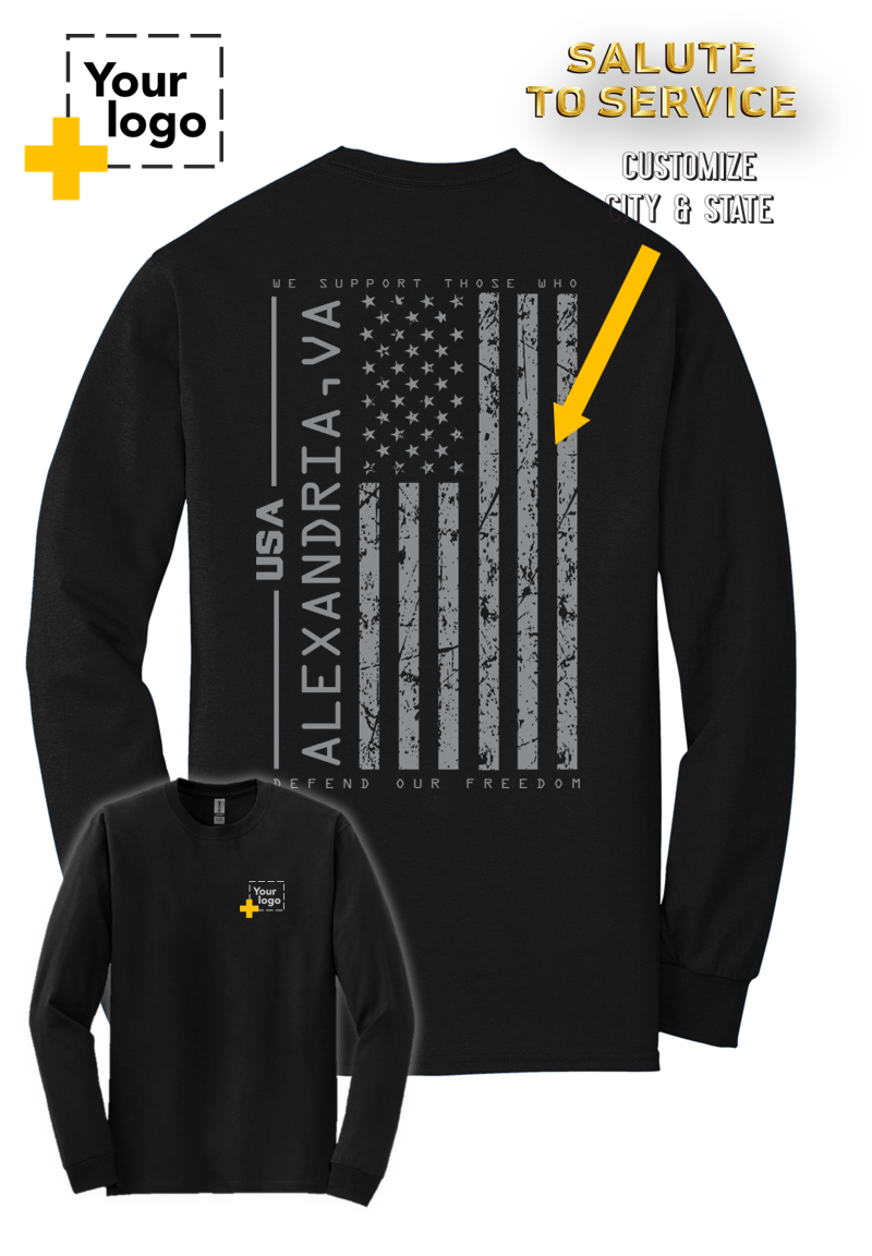 Custom Gildan® DryBlend® 50 Cotton/50 Poly Long Sleeve T-Shirt - Salute To Service