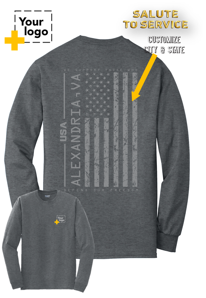 Custom Gildan® DryBlend® 50 Cotton/50 Poly Long Sleeve T-Shirt - Salute To Service