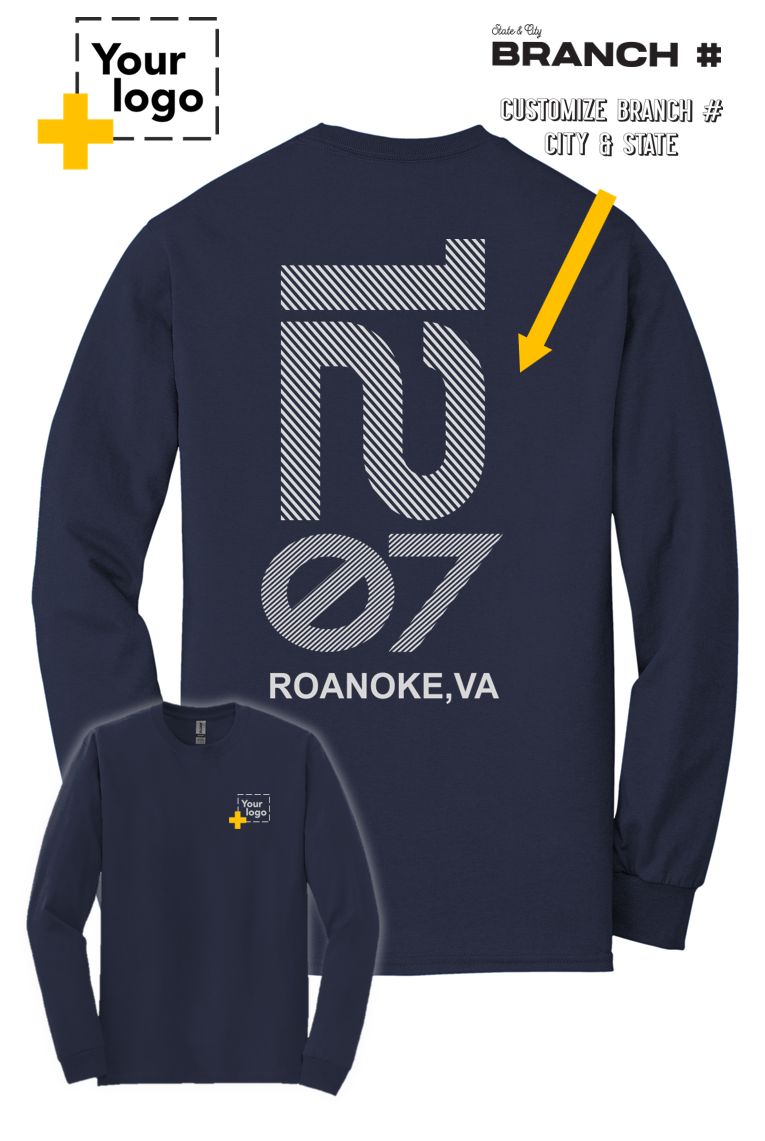 Custom Gildan® DryBlend® 50 Cotton/50 Poly Long Sleeve T-Shirt - Branch #