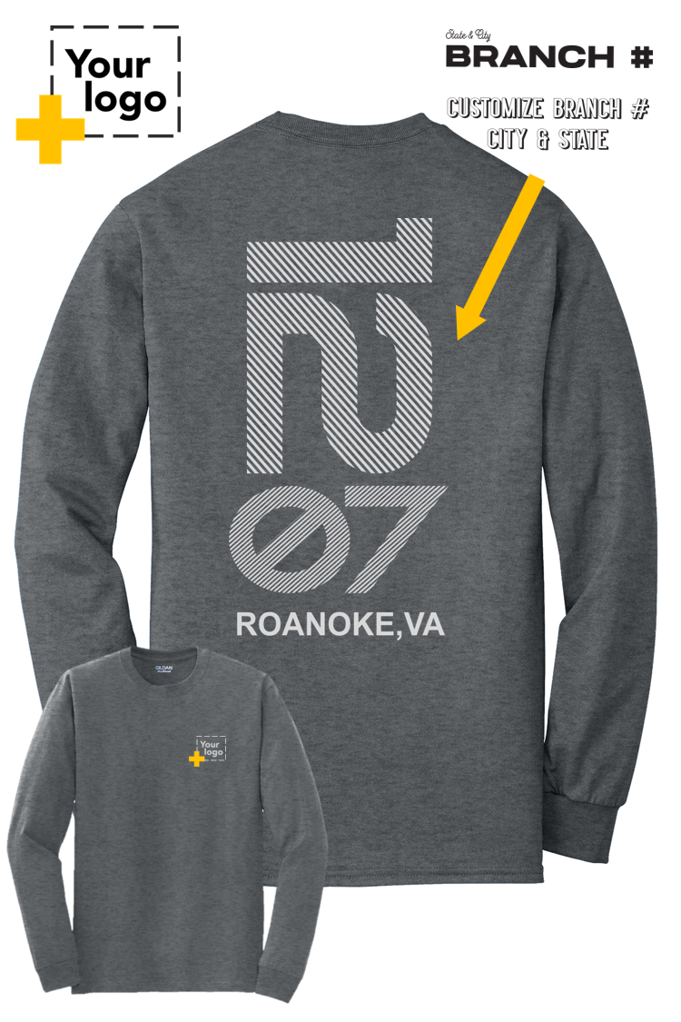 Custom Gildan® DryBlend® 50 Cotton/50 Poly Long Sleeve T-Shirt - Branch #