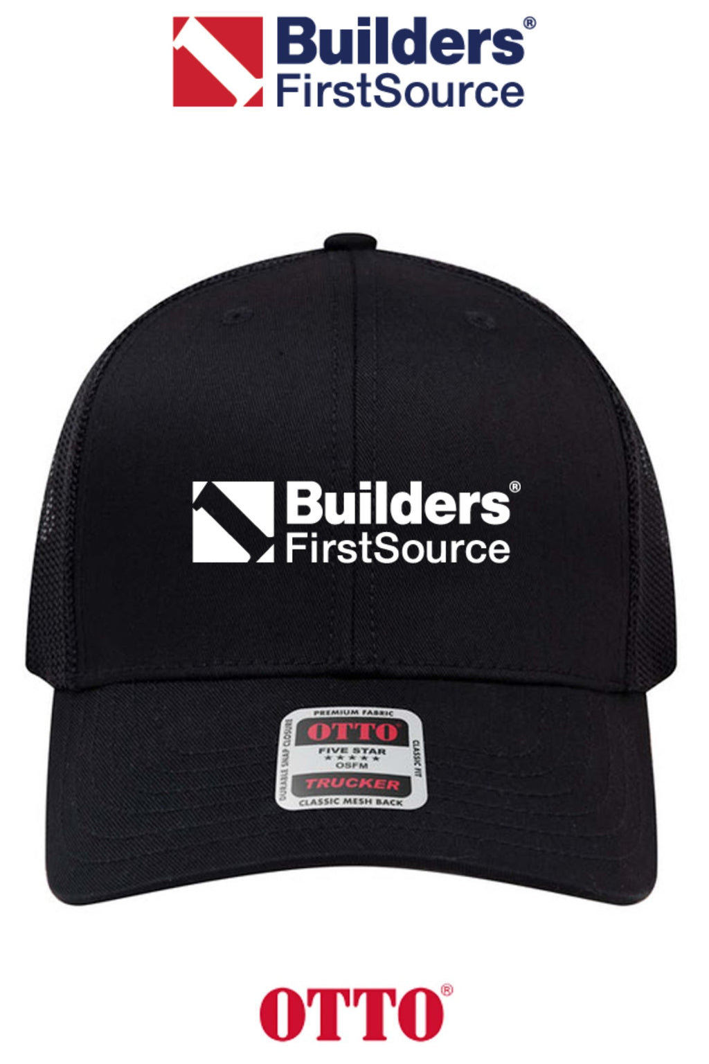 OTTO CAP® 6 Panel Mid Profile Mesh Back Trucker Hat