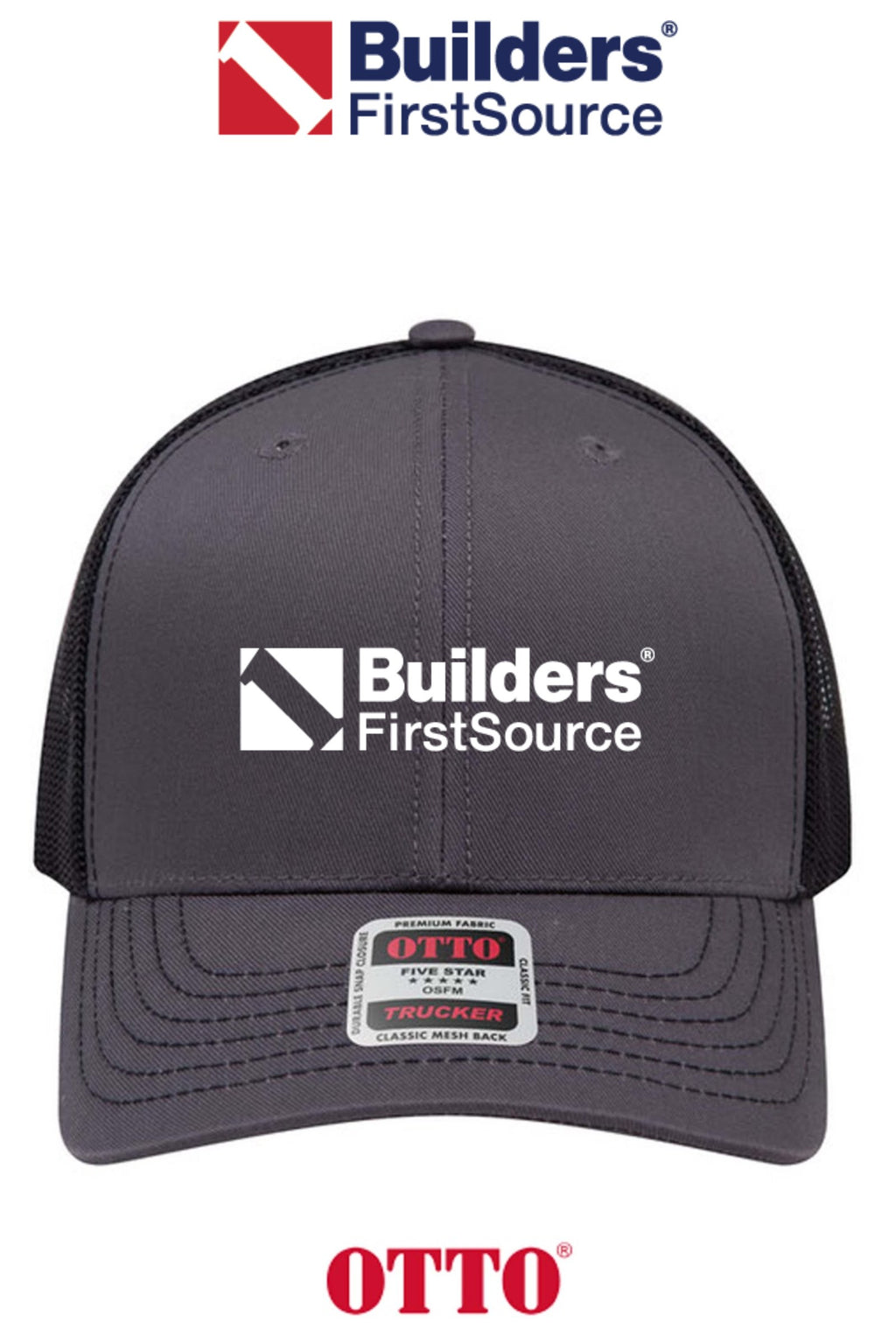 OTTO CAP® 6 Panel Mid Profile Mesh Back Trucker Hat