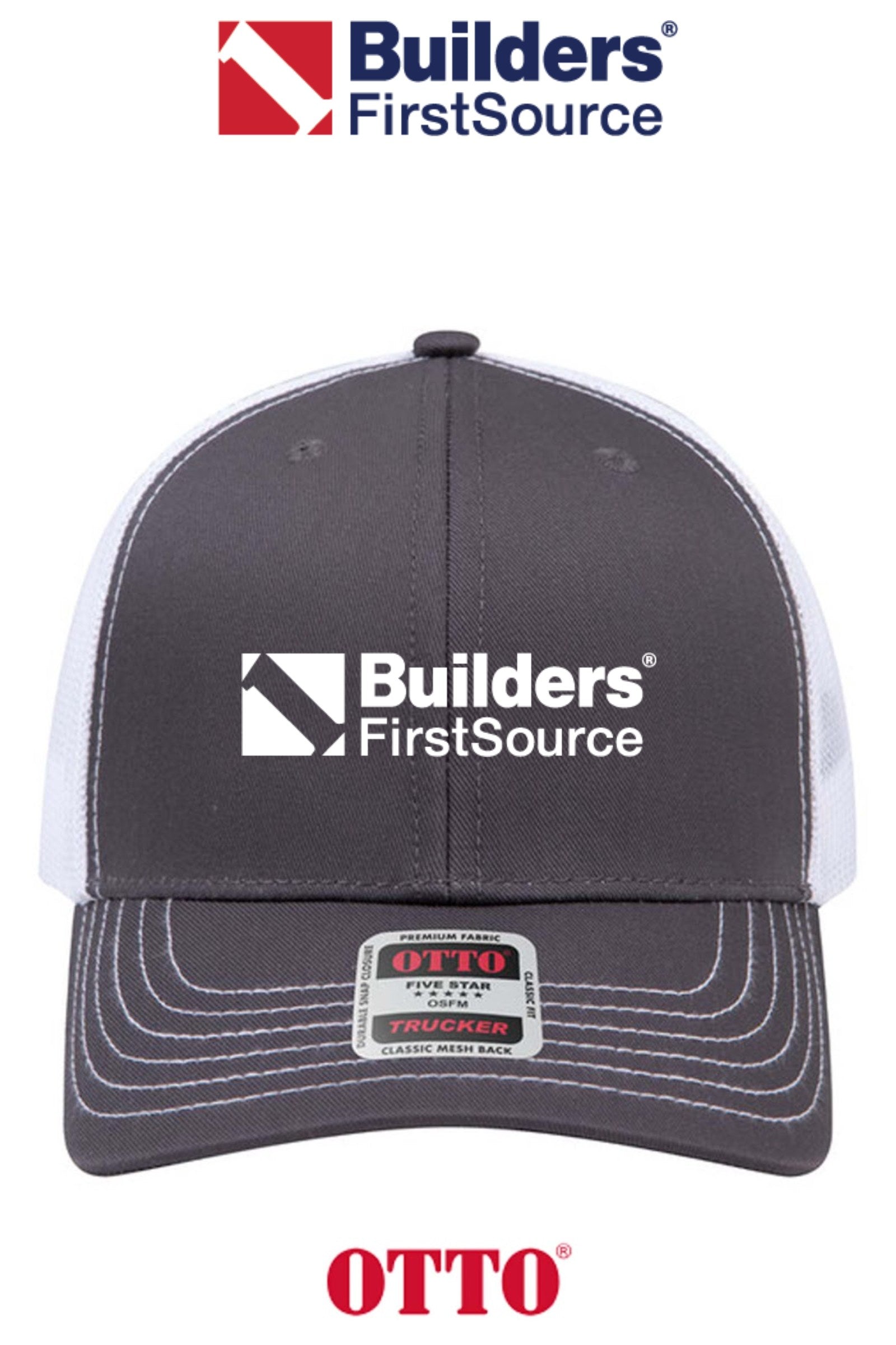 OTTO CAP® 6 Panel Mid Profile Mesh Back Trucker Hat