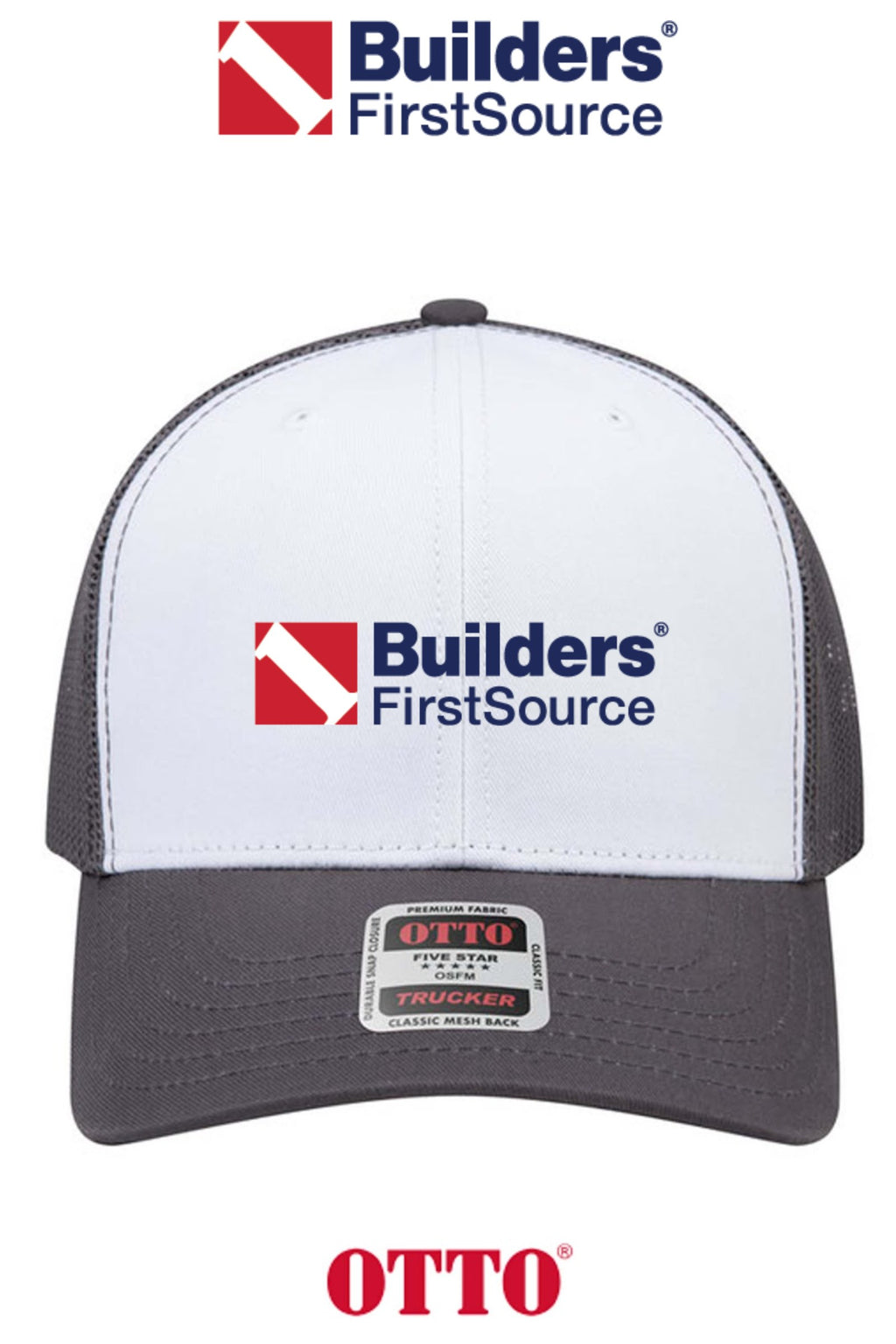OTTO CAP® 6 Panel Mid Profile Mesh Back Trucker Hat