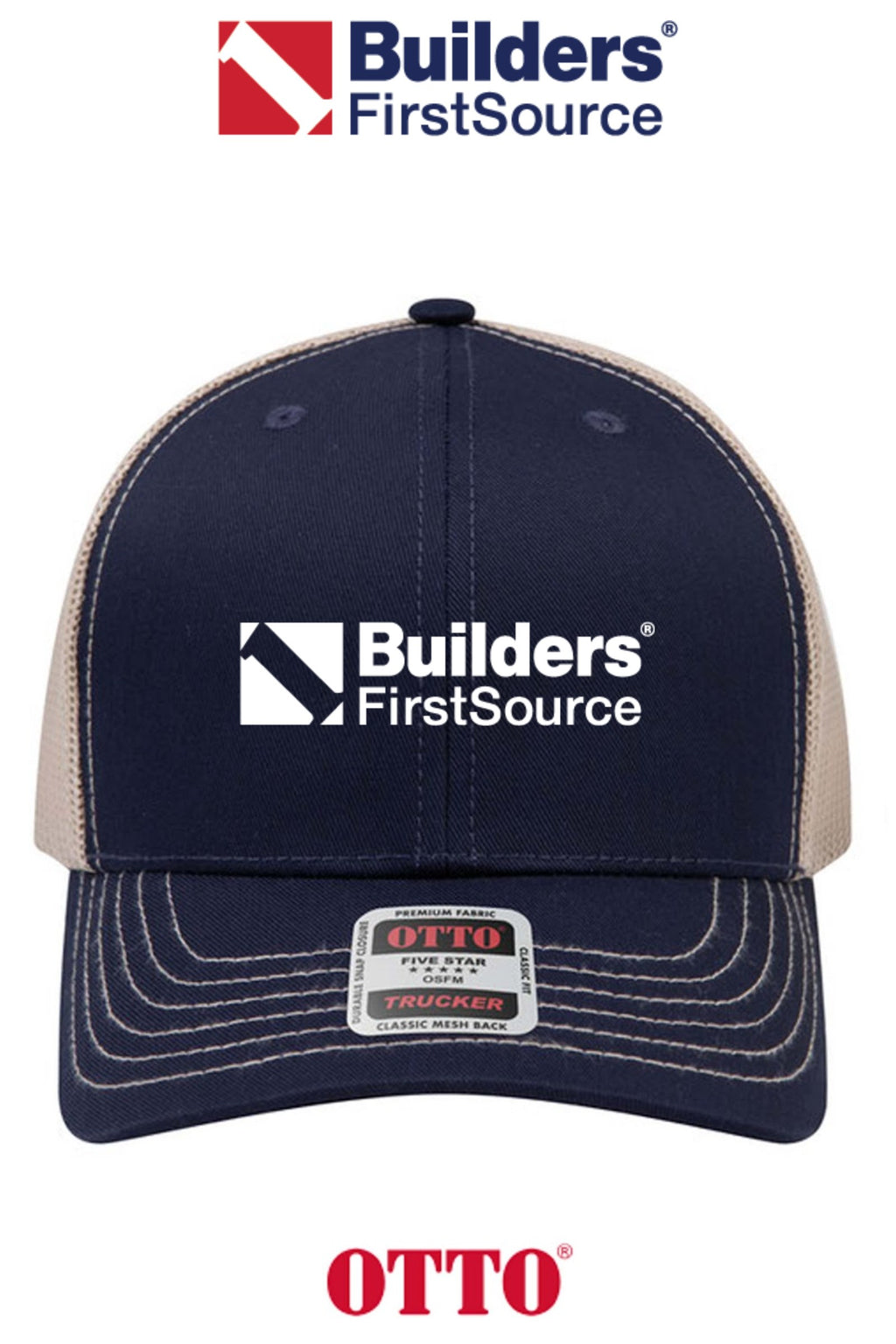OTTO CAP® 6 Panel Mid Profile Mesh Back Trucker Hat