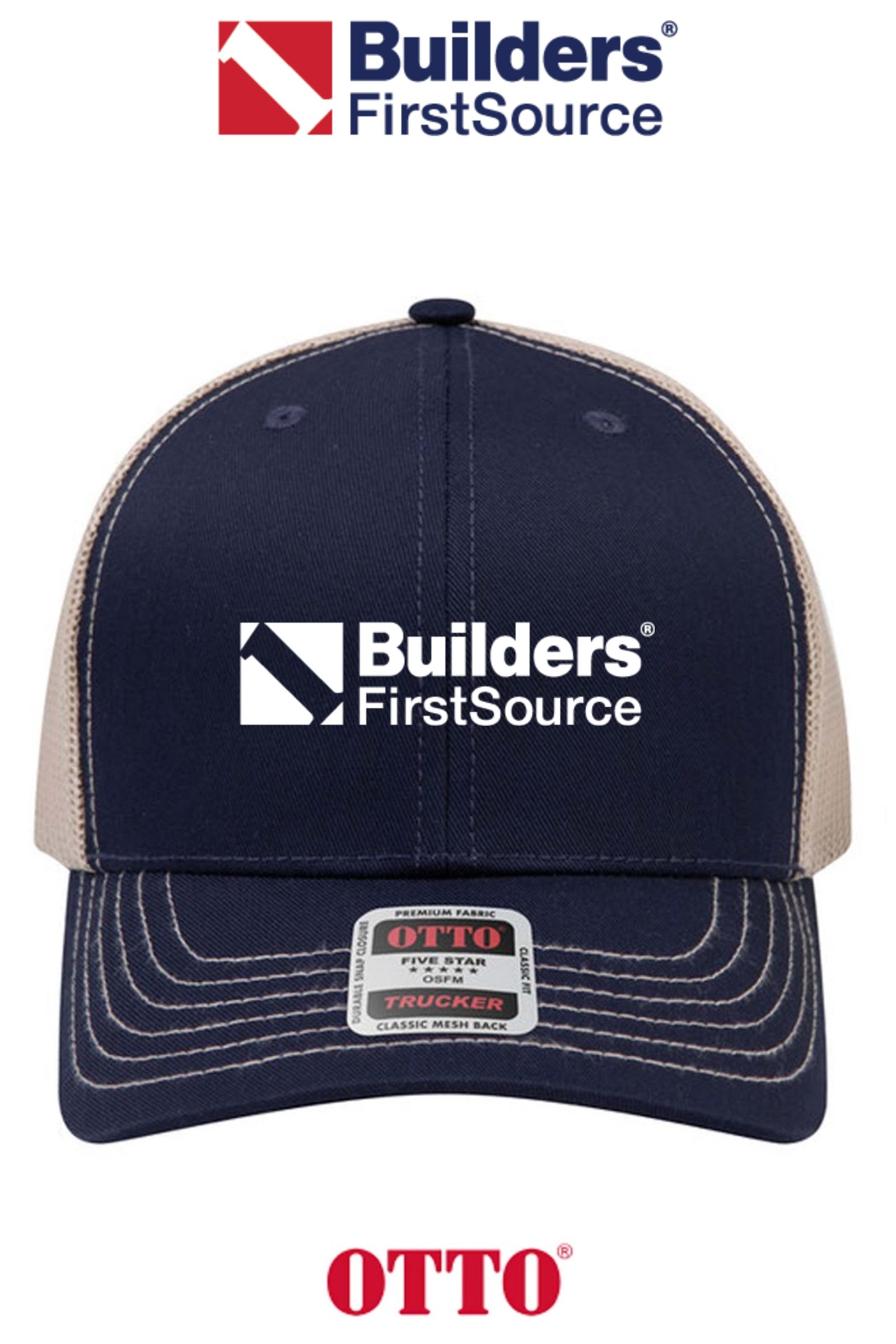 OTTO CAP® 6 Panel Mid Profile Mesh Back Trucker Hat