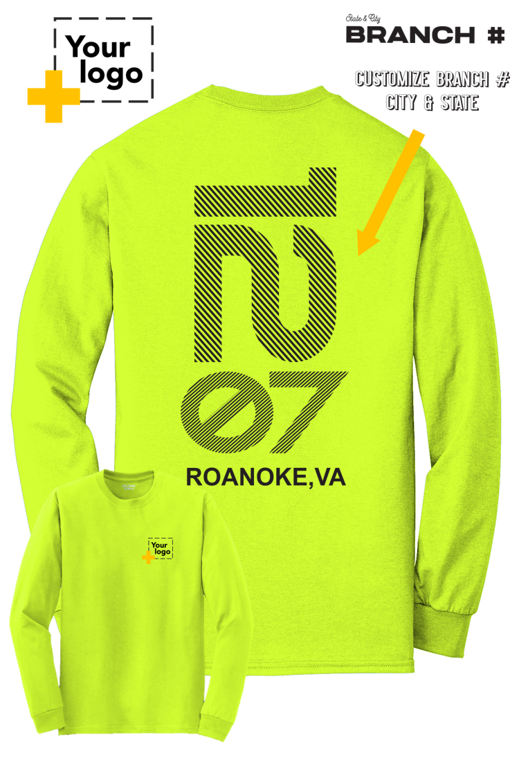 Custom Gildan® DryBlend® 50 Cotton/50 Poly Long Sleeve T-Shirt - Branch #