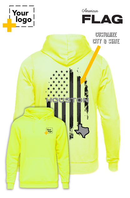 Custom Core Fleece Pullover Hooded Sweatshirt - FLAG