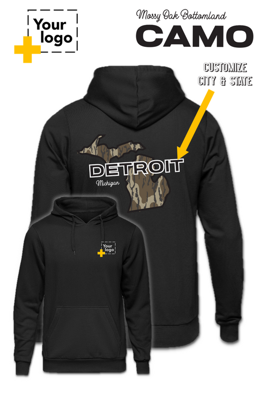 Custom Core Fleece Pullover Hooded Sweatshirt - Bottomland Camo