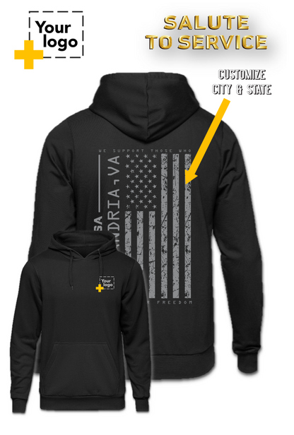 Custom Core Fleece Pullover Hooded Sweatshirt - Salute to Service