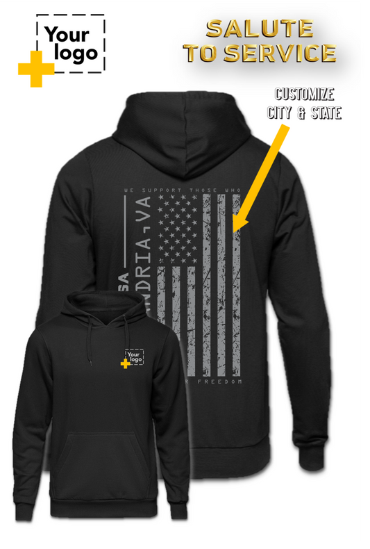 Custom Core Fleece Pullover Hooded Sweatshirt - Salute to Service