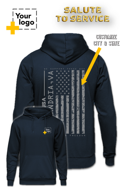 Custom Core Fleece Pullover Hooded Sweatshirt - Salute to Service