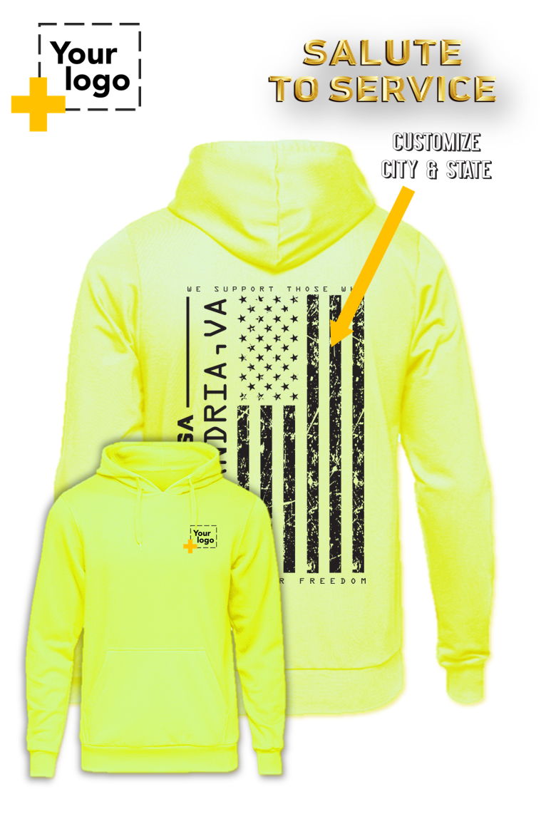 Custom Core Fleece Pullover Hooded Sweatshirt - Salute to Service