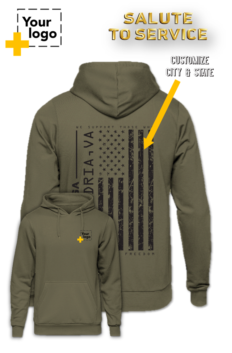 Custom Core Fleece Pullover Hooded Sweatshirt - Salute to Service