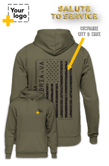 Custom Core Fleece Pullover Hooded Sweatshirt - Salute to Service