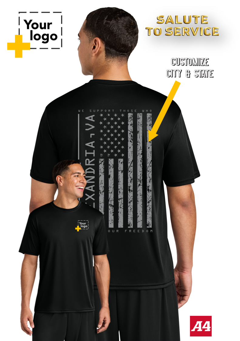 Custom A4 Cooling Performance Tee - Salute To Service