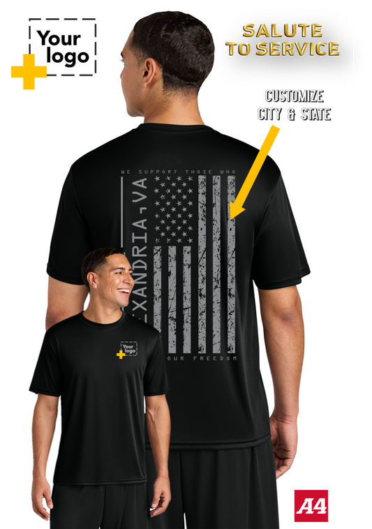 Custom A4 Cooling Performance Tee - Salute To Service