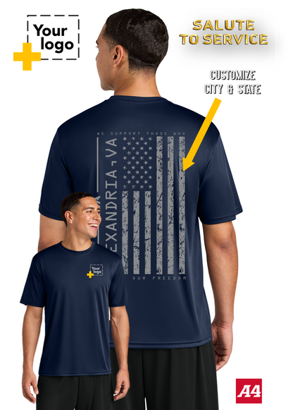 Custom A4 Cooling Performance Tee - Salute To Service