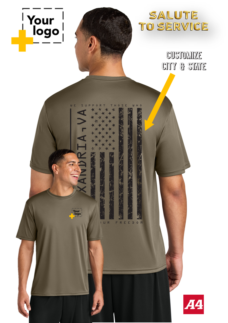 Custom A4 Cooling Performance Tee - Salute To Service