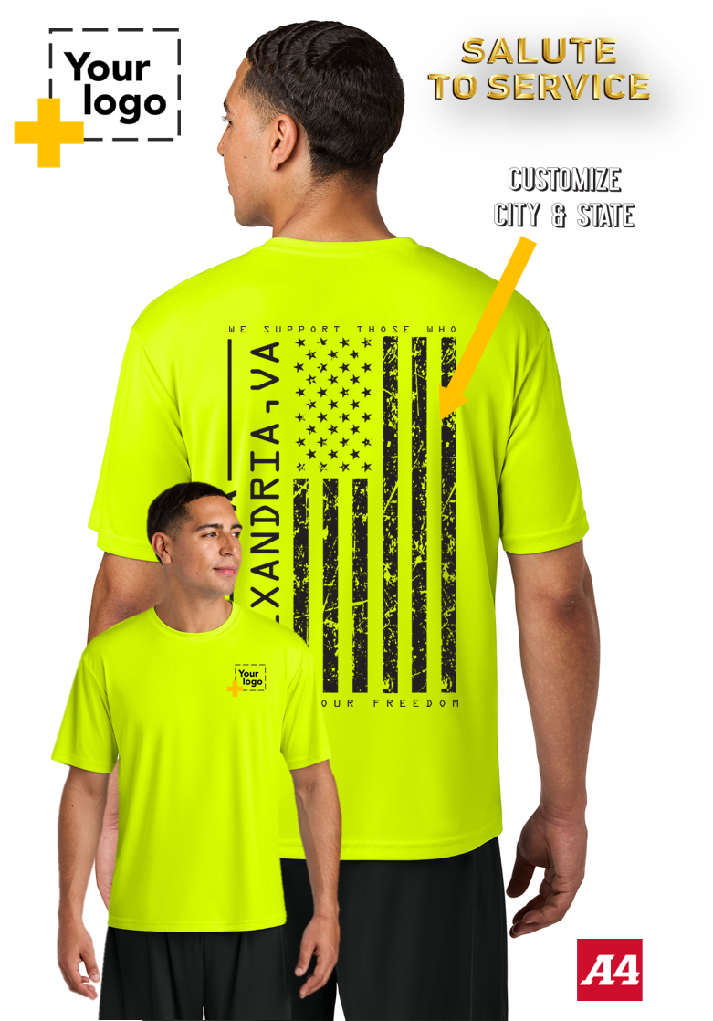 Custom A4 Cooling Performance Tee - Salute To Service
