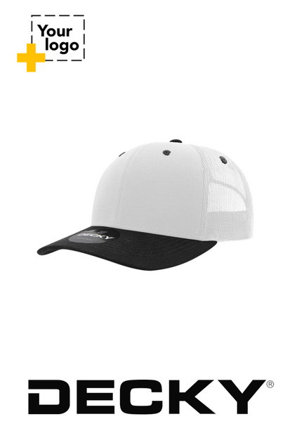 Decky 6 Panel Mid Profile Structured Cotton Blend Trucker