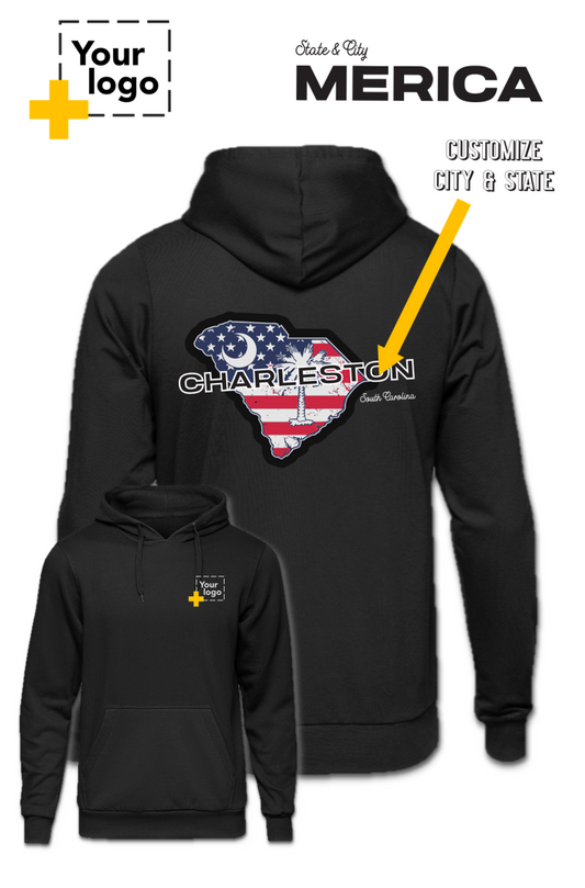 Custom Core Fleece Pullover Hooded Sweatshirt - Merica State