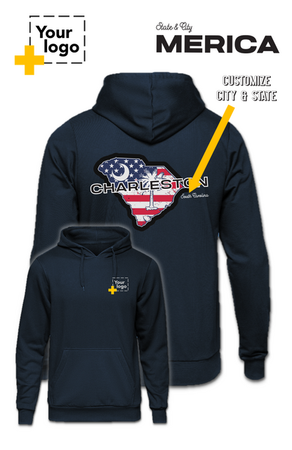 Custom Core Fleece Pullover Hooded Sweatshirt - Merica State