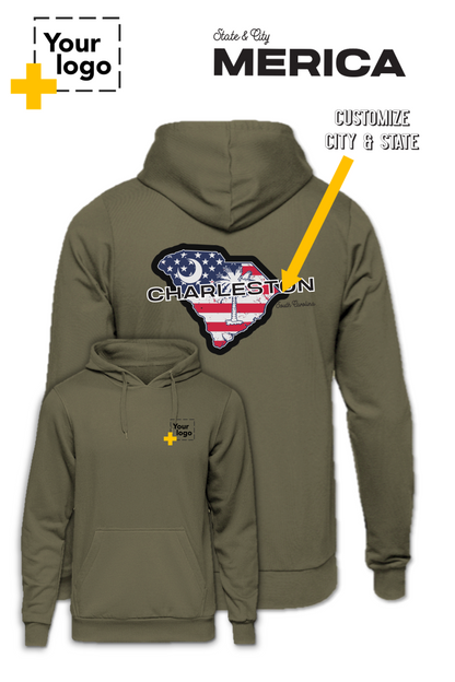 Custom Core Fleece Pullover Hooded Sweatshirt - Merica State