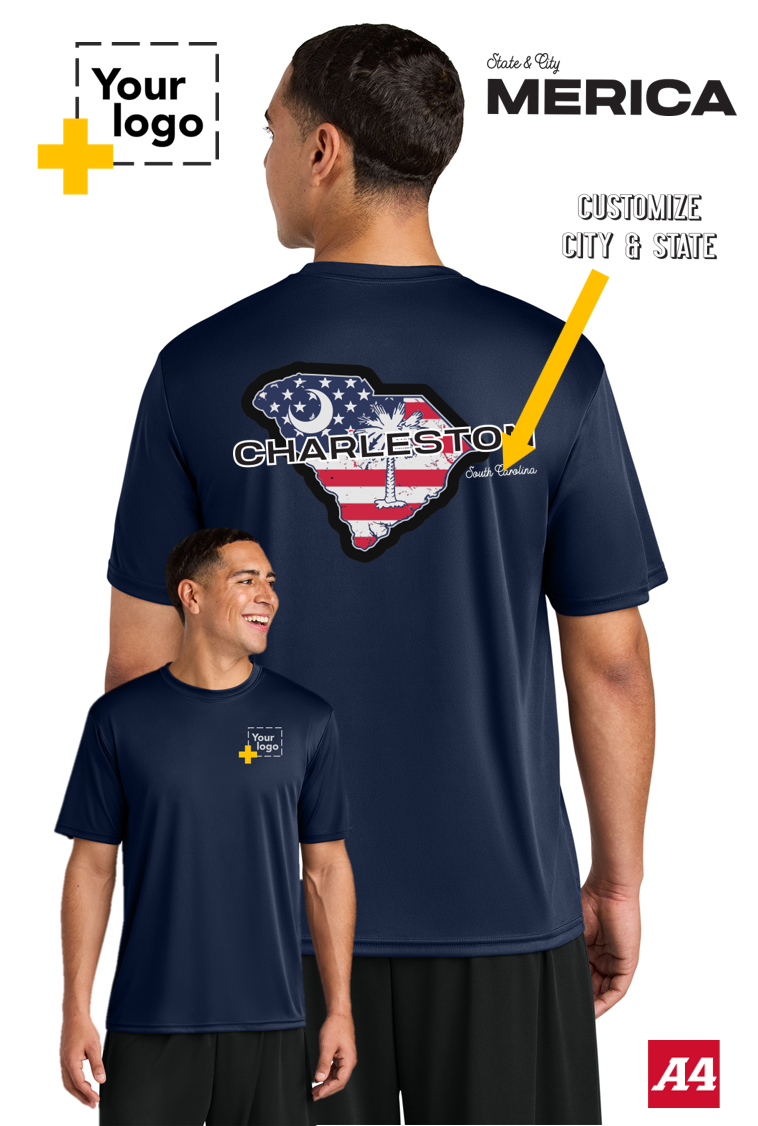 Custom A4 Cooling Performance Tee - Merica State
