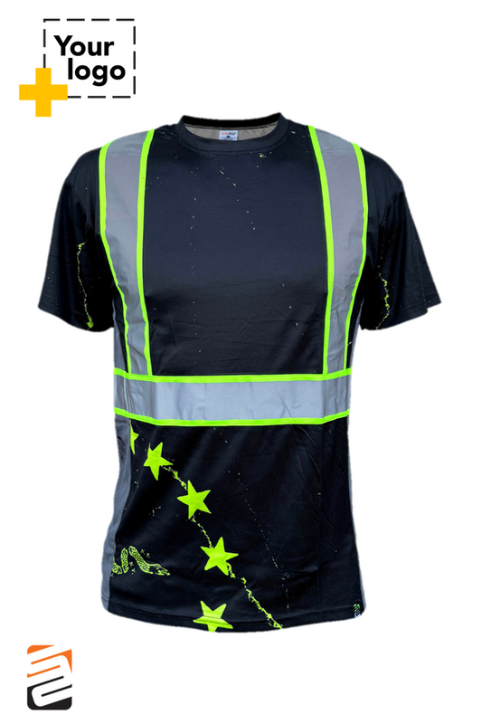 Cooling Performance Short Sleeve 1776 Betsy Ross - Type-O  - Safety Shirt - Black