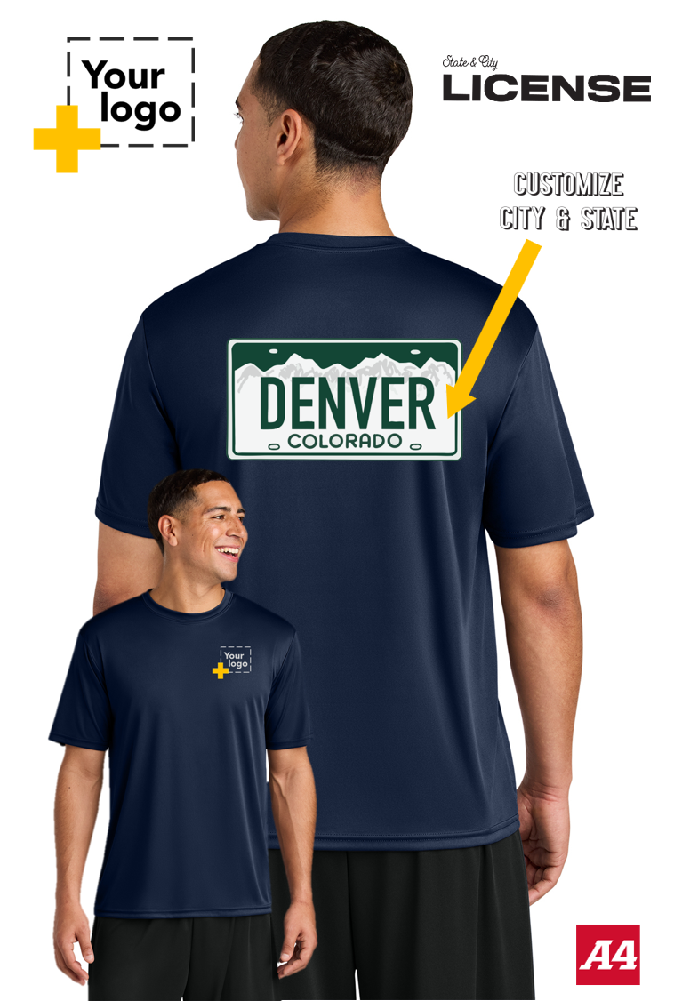 Custom A4 Cooling Performance Tee - License Plate