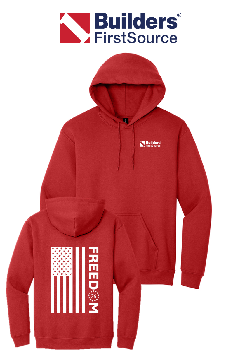America 250 Port & Co™ Core Fleece Pullover Hooded Sweatshirt - Freedom FULL FLAG