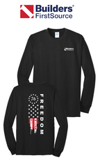 America 250 Port & Co™ Long Sleeve Core Blend Tee - Freedom Tattered Banner