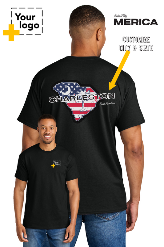 Custom Gildan® DryBlend® 50 Cotton/50 Poly T-Shirt - Merica State