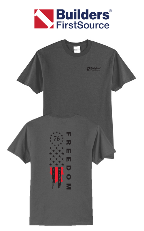 America 250 Port & Co™ Core Blend Tee - Freedom Tattered Banner