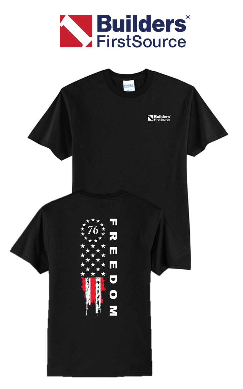 America 250 Port & Co™ Core Blend Tee - Freedom Tattered Banner