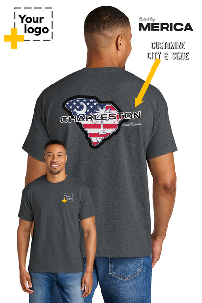Custom Gildan® DryBlend® 50 Cotton/50 Poly T-Shirt - Merica State