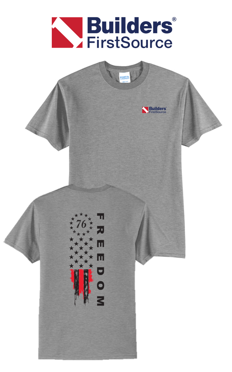 America 250 Port & Co™ Core Blend Tee - Freedom Tattered Banner