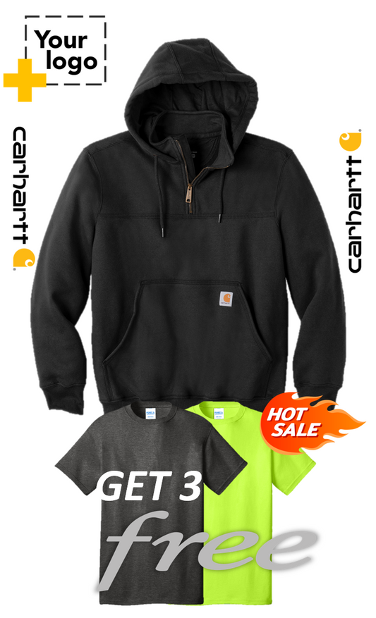 Carhartt® Rain Defender® Paxton Heavyweight Hooded Zip Mock Sweatshirt + 3 Free Tees