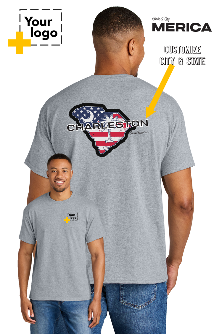 Custom Gildan® DryBlend® 50 Cotton/50 Poly T-Shirt - Merica State