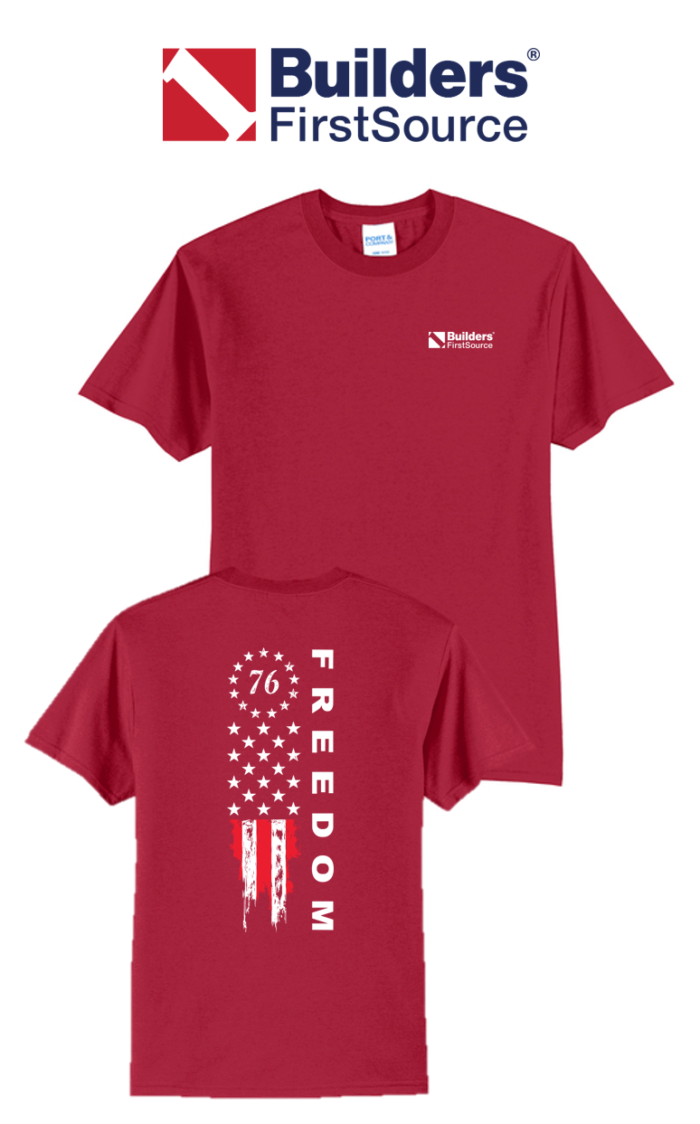 America 250 Port & Co™ Core Blend Tee - Freedom Tattered Banner