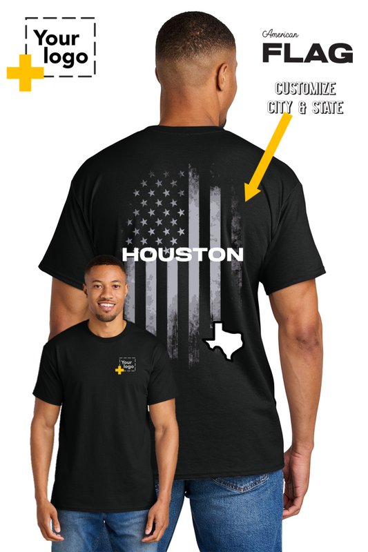 Custom Gildan® DryBlend® 50 Cotton/50 Poly T-Shirt - FLAG