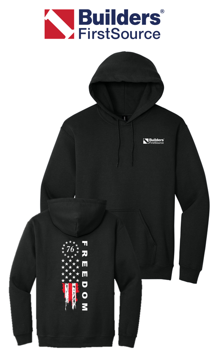 America 250 Port & Co™ Core Fleece Pullover Hooded Sweatshirt - Freedom Tattered Banner