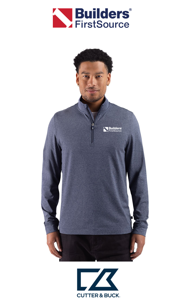 Cutter & Buck Adapt Recycled Soft Knit Stripe Mens Quarter Zip Pullover