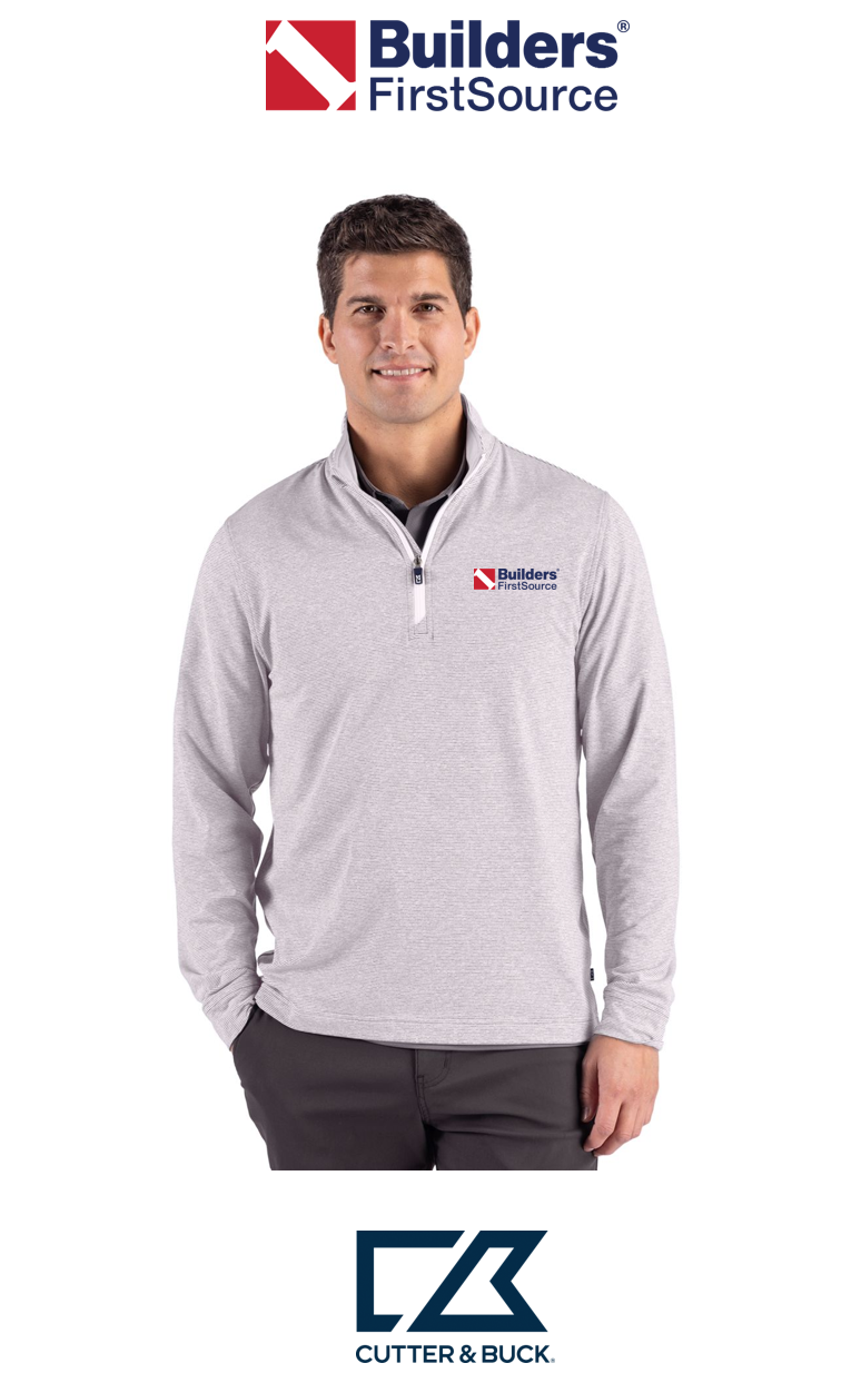 Cutter & Buck Adapt Recycled Soft Knit Stripe Mens Quarter Zip Pullover