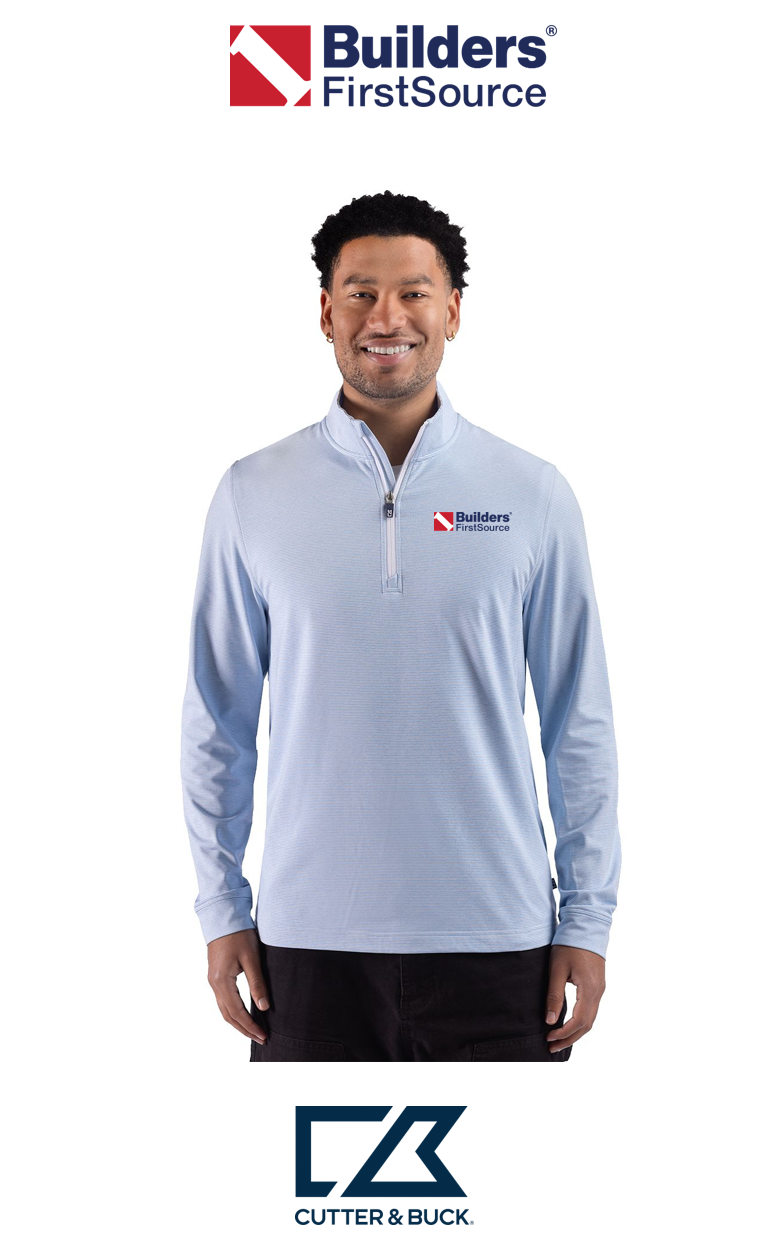 Cutter & Buck Adapt Recycled Soft Knit Stripe Mens Quarter Zip Pullover