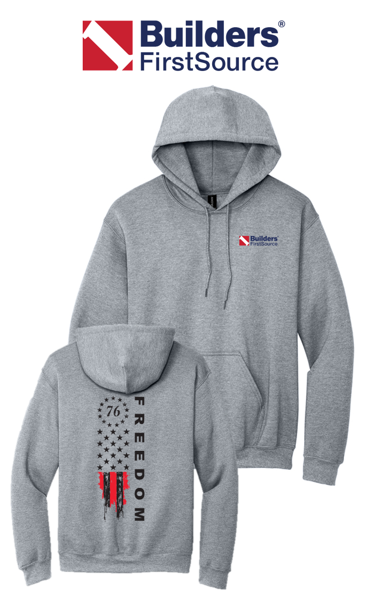 America 250 Port & Co™ Core Fleece Pullover Hooded Sweatshirt - Freedom Tattered Banner