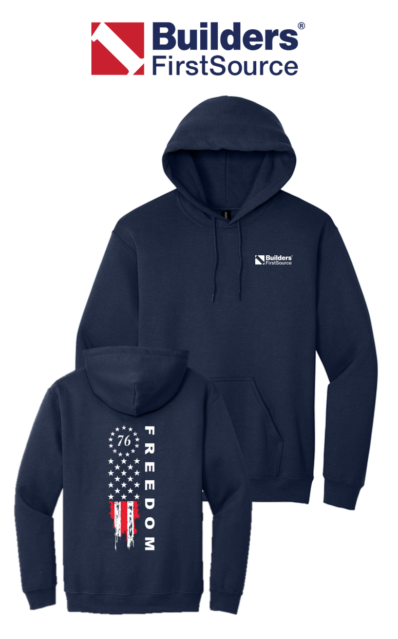 America 250 Port & Co™ Core Fleece Pullover Hooded Sweatshirt - Freedom Tattered Banner